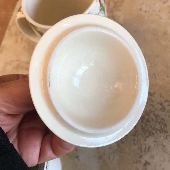 World Market 3pc Tea Set Strainer Cup With Lid Porcelain - Picture 8 of 10